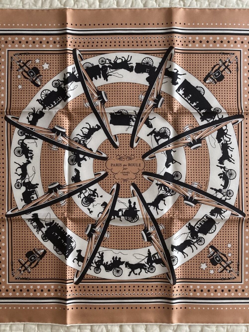 NWT Hermes Paris Qui Roule Silk Bandana Scarf
